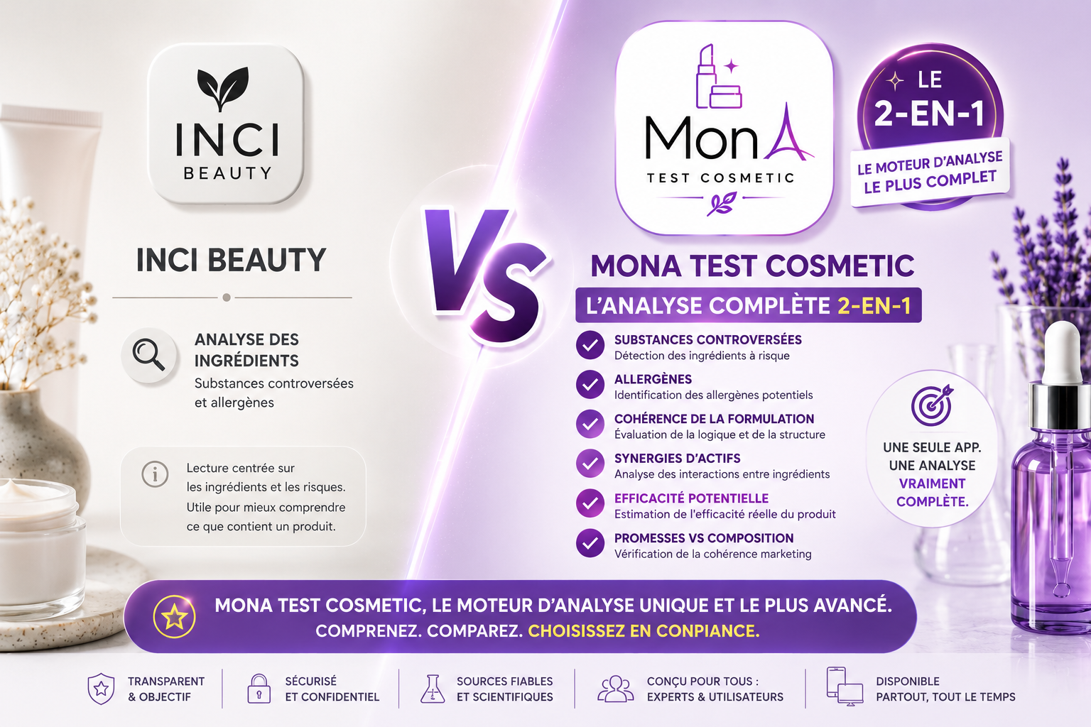 INCI Beauty VS MonA Test Cosmetic